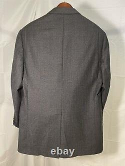 VTG Ermenegildo Zegna Copley 43L 36 x 32 Gray Pinstriped Wool Flannel 2 Btn Suit