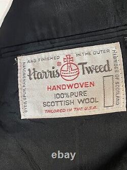 VTG HARRIS TWEED 42R Bespoke Herringbone Scottish Wool 2Btn Sport Coat Jacket