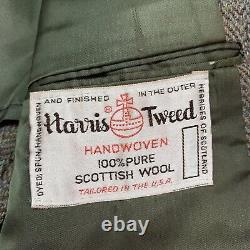 VTG Harris Tweed Blazer 40 Narragansett Newport Handwoven Scottish Wool Jacket