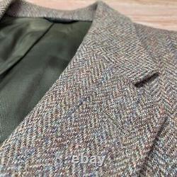 VTG Harris Tweed Blazer 40 Narragansett Newport Handwoven Scottish Wool Jacket
