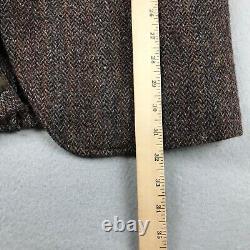 VTG Harris Tweed Blazer Mens 46 Brown Hebrides Of Scotland Wool Jacket