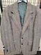 Vtg Harris Tweed Nordstrom Houndstooth Blazer Mens 44 Long Sport Coat Jacket