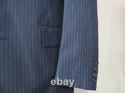 VTG Hart Schaffner & Marx VIRACLE Navy pin stripe banker three piece suit 40 R