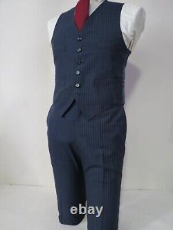 VTG Hart Schaffner & Marx VIRACLE Navy pin stripe banker three piece suit 40 R