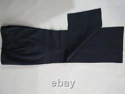 VTG Hart Schaffner & Marx VIRACLE Navy pin stripe banker three piece suit 40 R