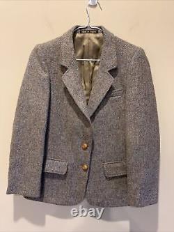 VTG Orvis Harris Tweed Womens Herringbone Wool Skirt Suit Made in England- Read