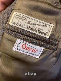 VTG Orvis Harris Tweed Womens Herringbone Wool Skirt Suit Made in England- Read