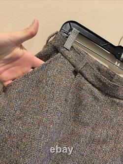 VTG Orvis Harris Tweed Womens Herringbone Wool Skirt Suit Made in England- Read