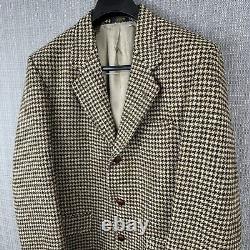 VTG Orvis Harris Tweed Wool Houndstooth Blazer Mens 40 L Long Sport Coat Jacket