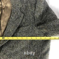 VTG Orvis Harris Tweed Wool Plaid Blazer Mens 42 Elbow Patch Fishing Coat Jacket