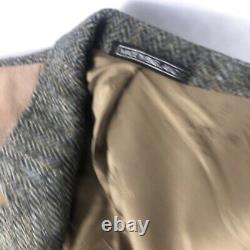 VTG Orvis Harris Tweed Wool Plaid Blazer Mens 42 Elbow Patch Fishing Coat Jacket