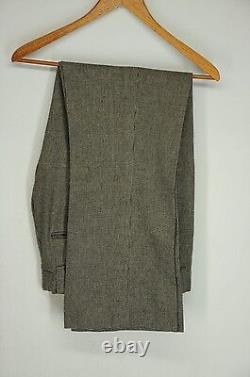 VTG Palm Beach Brown Black Tweed Patch Pocket Suit Made in USA 40L 34 x 32