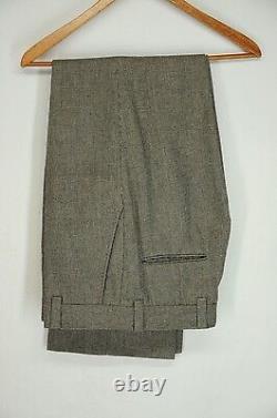 VTG Palm Beach Brown Black Tweed Patch Pocket Suit Made in USA 40L 34 x 32