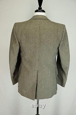 VTG Palm Beach Brown Black Tweed Patch Pocket Suit Made in USA 40L 34 x 32