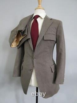 VTG Polo Ralph Lauren Heavy English whip cord tweed canvas neck strap suit 34 R