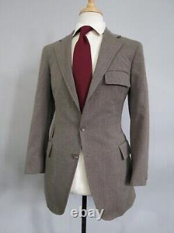 VTG Polo Ralph Lauren Heavy English whip cord tweed canvas neck strap suit 34 R