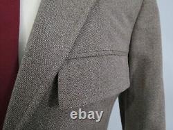 VTG Polo Ralph Lauren Heavy English whip cord tweed canvas neck strap suit 34 R