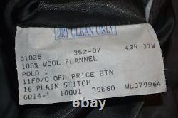 VTG Polo Ralph Lauren Men Flannel Tweed Wool Gray 2 Button Suit Sz 41R Wst 36x29