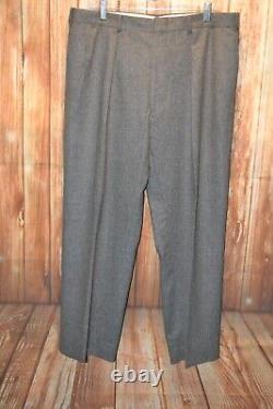 VTG Polo Ralph Lauren Men Flannel Tweed Wool Gray 2 Button Suit Sz 41R Wst 36x29
