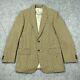 Vtg Saville Row Blazer Mens 38r Brown Tweed Houndstooth 2 Button Sport Jacket