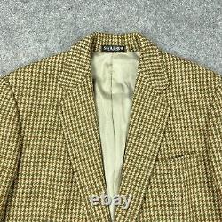 VTG Saville Row Blazer Mens 38R Brown Tweed Houndstooth 2 Button Sport Jacket