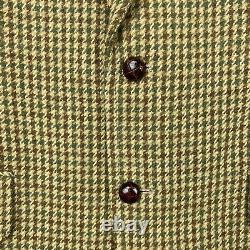VTG Saville Row Blazer Mens 38R Brown Tweed Houndstooth 2 Button Sport Jacket
