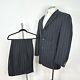 Versace Classic V2 3/2 Roll Y2k Wool & Mohair Gray Striped Suit 42 L Pant 32x30