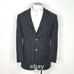 Versace Classic V2 3/2 Roll Y2K Wool & Mohair Gray Striped Suit 42 L Pant 32x30