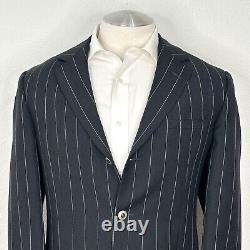 Versace Classic V2 3/2 Roll Y2K Wool & Mohair Gray Striped Suit 42 L Pant 32x30