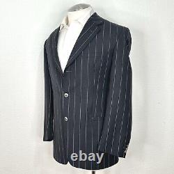 Versace Classic V2 3/2 Roll Y2K Wool & Mohair Gray Striped Suit 42 L Pant 32x30