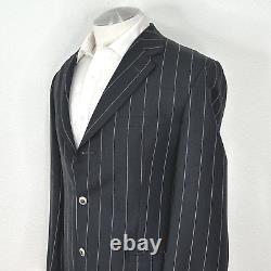 Versace Classic V2 3/2 Roll Y2K Wool & Mohair Gray Striped Suit 42 L Pant 32x30