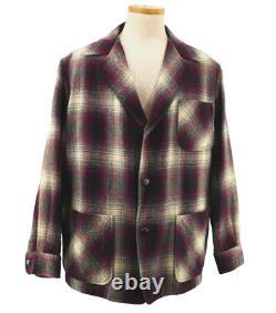 ViNTAGE 50s McGREGOR WOOL BURGUNDY SHADOW PLAiD WOOLOOMOOLOO JACKET BLAZER XL