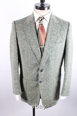 Vintage 1950s Wool Tweed 2 Button Suit Rockabilly Men's Size 42-44 USA