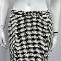 Vintage 1960's Arnold Scaasi Skirt Set Black & Off White Tweed Size 6 8