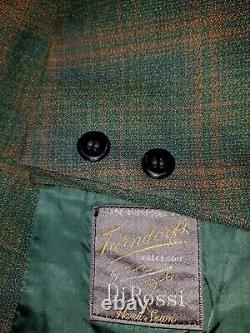 Vintage 1960s 1950s 42R Green Orange Plaid Blazer Jacket sport Coat Paterson NJ