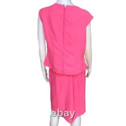 Vintage 1960s Ilsa Engel Hot Pink Linen Skirt Suit