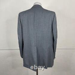 Vintage 1960s Kingsridge 2 Piece Suit Mens 46L 40x30 Gray Red Plaid Flannel