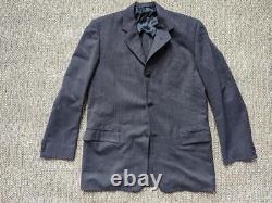 Vintage 1960s irish TWEED donegal BESPOKE suit 43R 36x32 blue 2PC herringbone