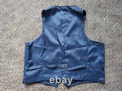 Vintage 1970s polyester 3PC SUIT pinstripe 50R 44x30 blue