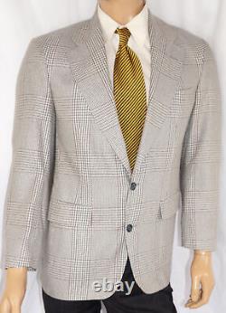 Vintage 1980s 38R Palm Beach Suit Jacket Men 38 White Check Wool Blazer NWT