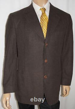 Vintage 1990s CANALI Suit Jacket 42L Brown Sport Coat Harry Rosen Cashmere Tweed