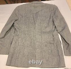 Vintage 3 Piece Gray Nailhead Weave Ivy Tweed Suit 1960s 1970s 37/38