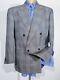 Vintage 40r Black White Geometric Tweed Double Breasted Sport Coat Jacket Blazer