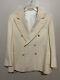 Vintage 40's Cream Tropical Wool Double-breasted Suit Sports Jacket 42 Dtd 1941