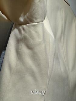 Vintage 40's Cream Tropical Wool Double-Breasted Suit Sports Jacket 42 dtd 1941