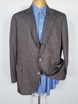 Vintage 44R BROOKS BROTHERS Blue Green Red Tooth Check Tweed Jacket Sport Coat