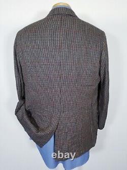 Vintage 44R BROOKS BROTHERS Blue Green Red Tooth Check Tweed Jacket Sport Coat