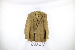 Vintage 50s Streetwear Mens 42R Wool Tweed Double Breasted Suit Coat Jacket USA