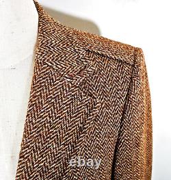 Vintage 70s Johnny Carson Herringbone Tweed Jacket Blazer Sport Coat 1970s 40 R