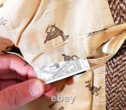 Vintage 70s Johnny Carson Herringbone Tweed Jacket Blazer Sport Coat 1970s 40 R